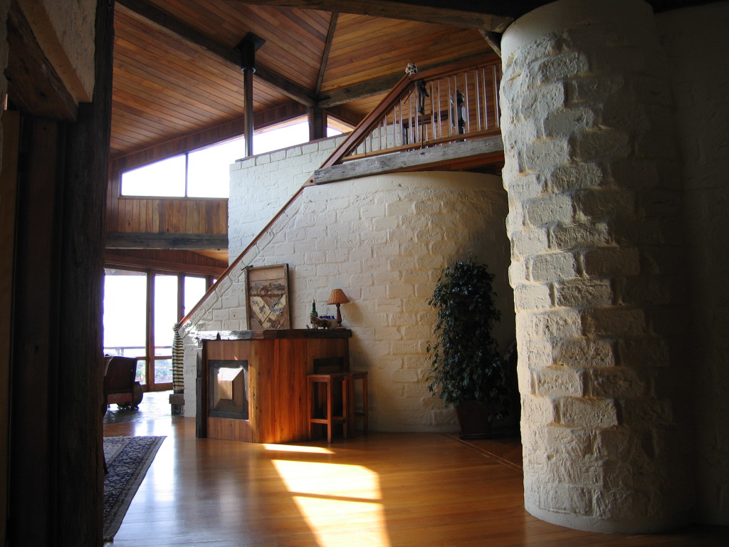 White washed adobe brick walls