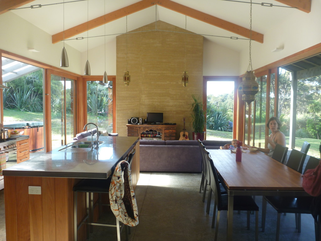 Tall rammed earth feature wall_Biobuild Ltd